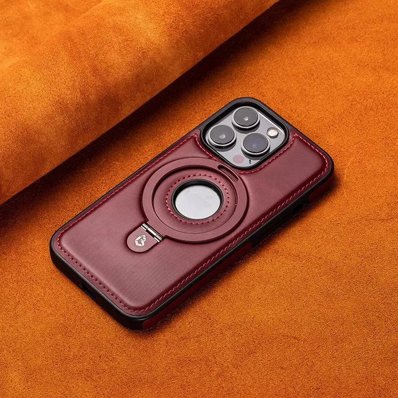 Suitable for Apple 16Promax phone case leather magnetic bracket iPhone 15 anti drop protective case eprolo
